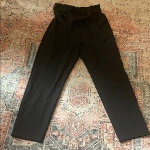 Boohoo Black Slim Paperbag Trousers
